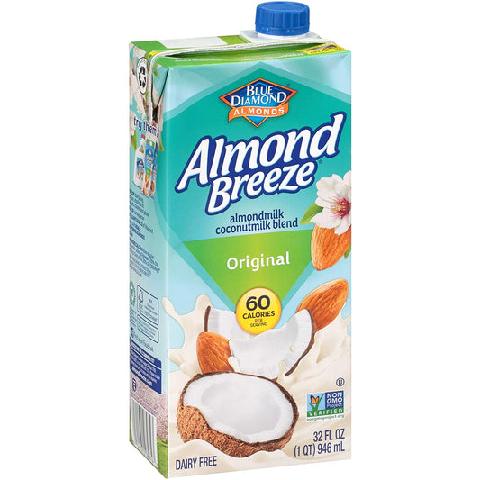 Almond Breeze Dairy Free Almondmilk Blend, Almond Coconut, Original, 32 Ounce (Pack of 12)