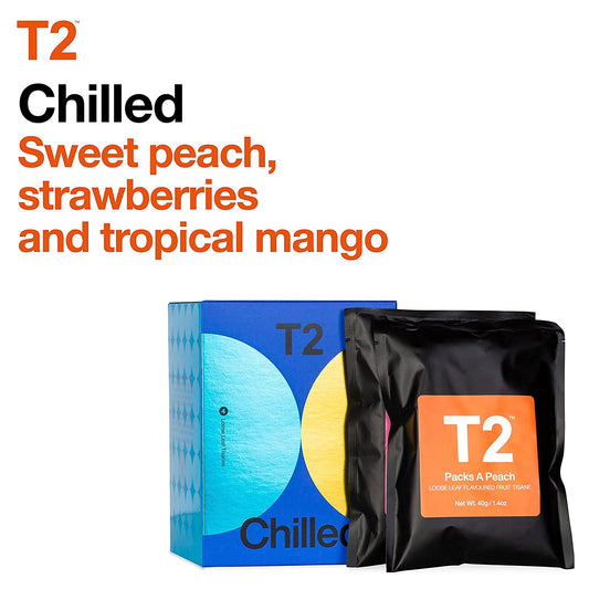 T2 Tea Chilled Iced Tea Gift Pack, 4 Loose Leaf Fruit Tisanes Sachets, Fruit Tea, 5.3 Ounce