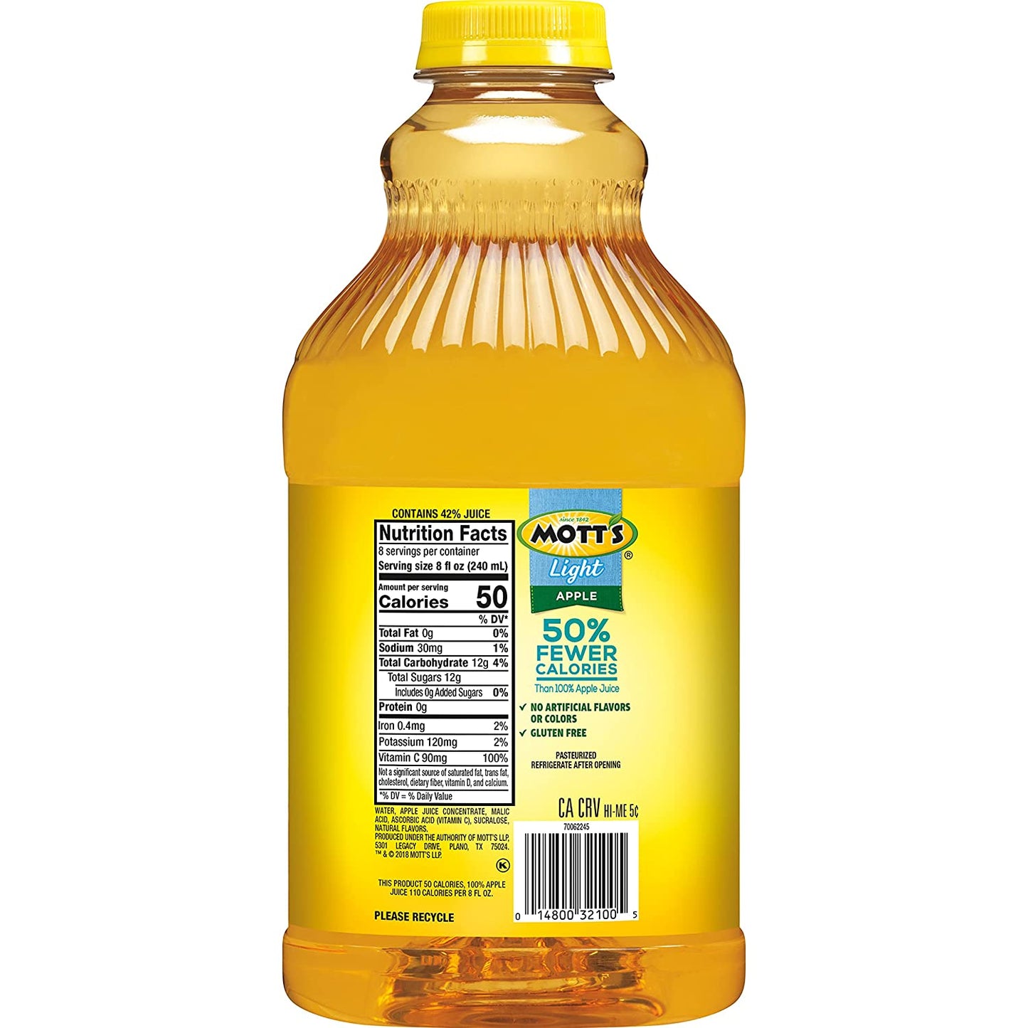 Mott's Apple Light, 64 fl oz bottles (Pack of 8)