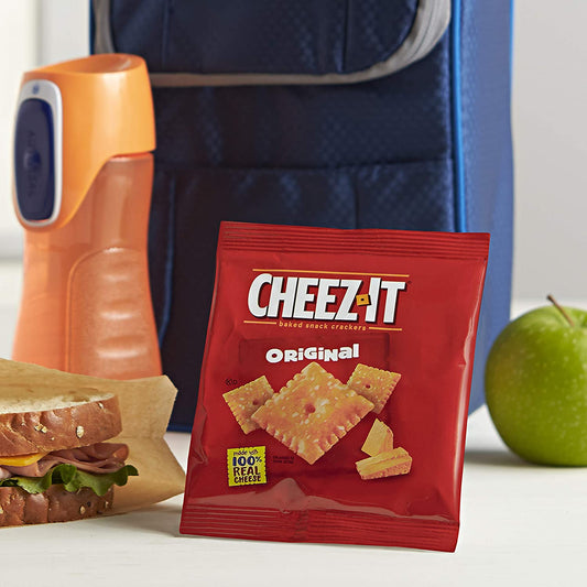 Cheez-It Baked Snack Cheese Crackers, 4 Flavor Variety Pack, School Lunch Snacks, Single Serve Bag (42 Bags)