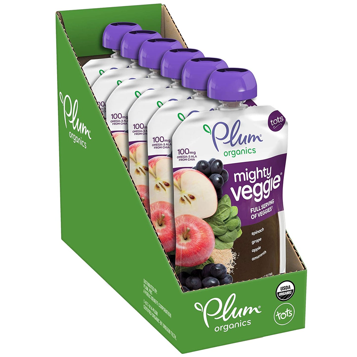 Plum Organics Baby Food Pouch | Mighty Veggie | Variety Pack | 4 Ounce | 18 Pack | Organic Food Squeeze for Babies, Kids, Toddlers