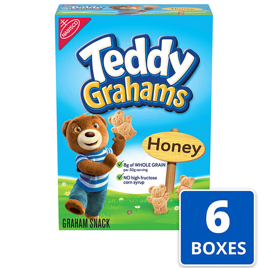 Teddy Grahams Honey Graham Snacks, 6 - 10 Ounce Boxes (Pack of 6)