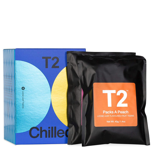 T2 Tea Chilled Iced Tea Gift Pack, 4 Loose Leaf Fruit Tisanes Sachets, Fruit Tea, 5.3 Ounce