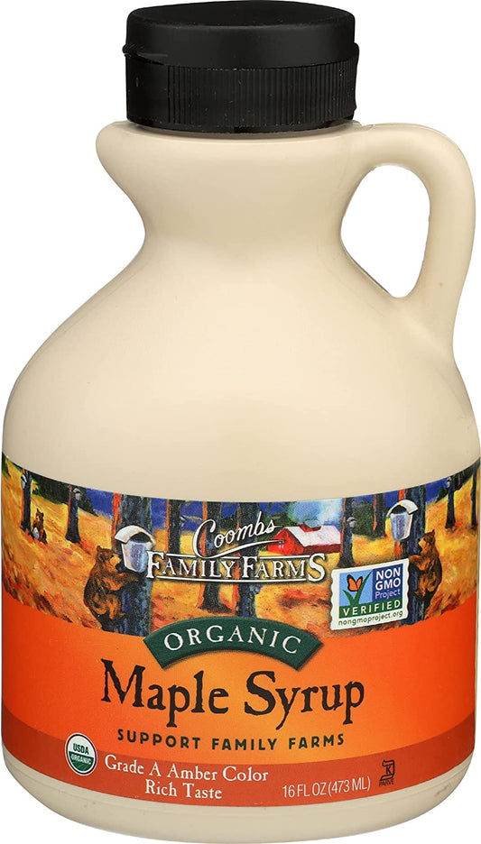 Coombs Family Farms Organic Maple Syrup, Grade A Amber Color, Rich Taste, 16 Fl Oz