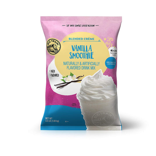 Big Train Blended Creme Mix Base Mix Vanilla Smoothie 3.5 Lb (1 Count) Powdered Instant Coffee Drink Mix