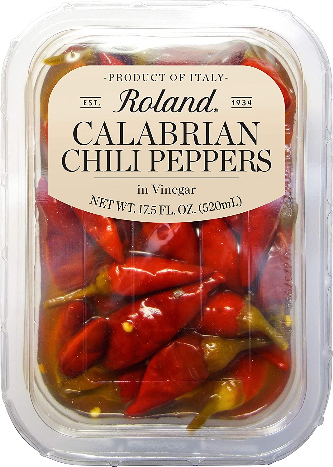 Roland Foods Calabrian Chili Peppers in Vinegar, Specialty Imported Food, 17.5-Ounce Package