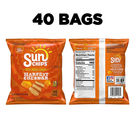 Sunchips Multigrain, Harvest Cheddar, 1 Ounce (Pack of 40)