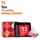 T2 Tea Ten Teabag Gift Pack 10 Bag Sachets, Assorted, 0.7 Ounce