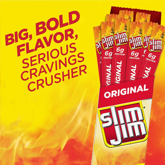 Slim Jim Giant Smoked Meat Stick, Original Flavor, Keto Friendly, .97 Oz. 24-Count