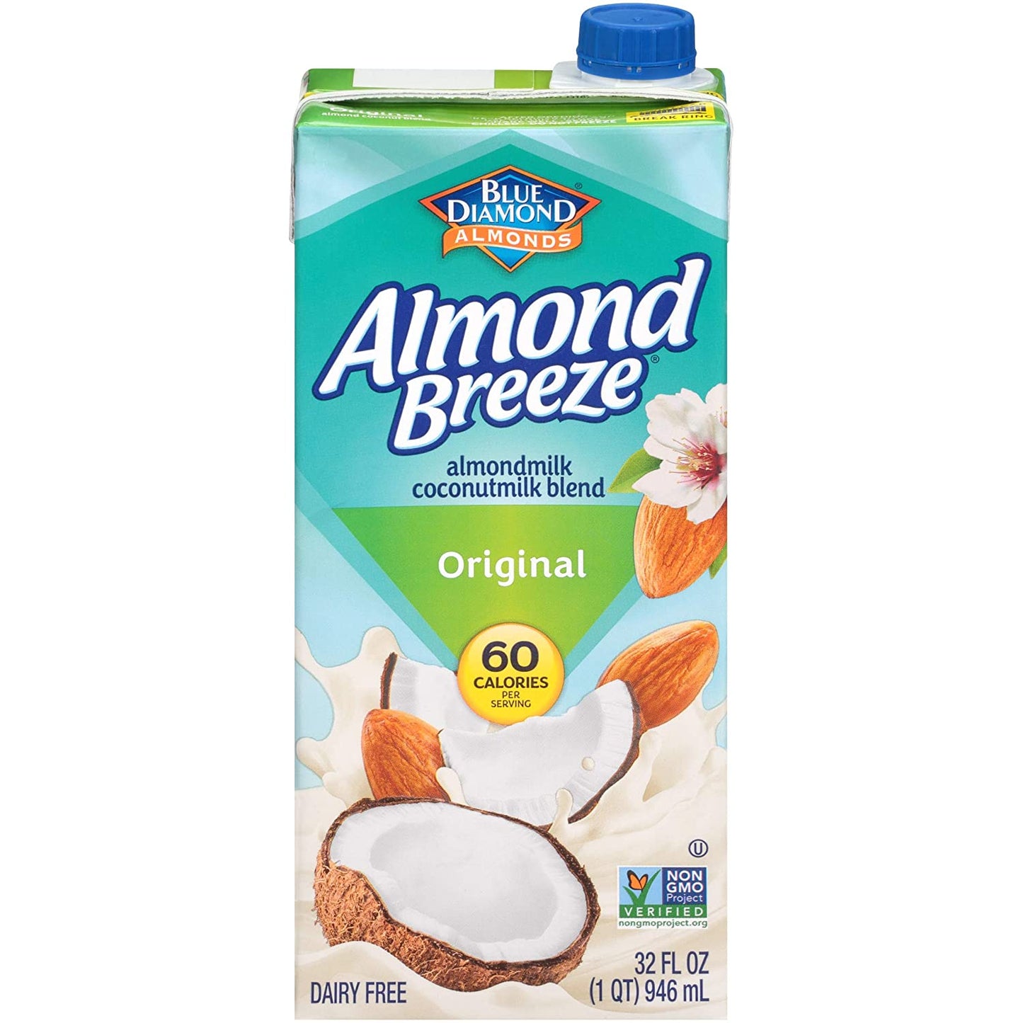 Almond Breeze Dairy Free Almondmilk Blend, Almond Coconut, Original, 32 Ounce (Pack of 12)