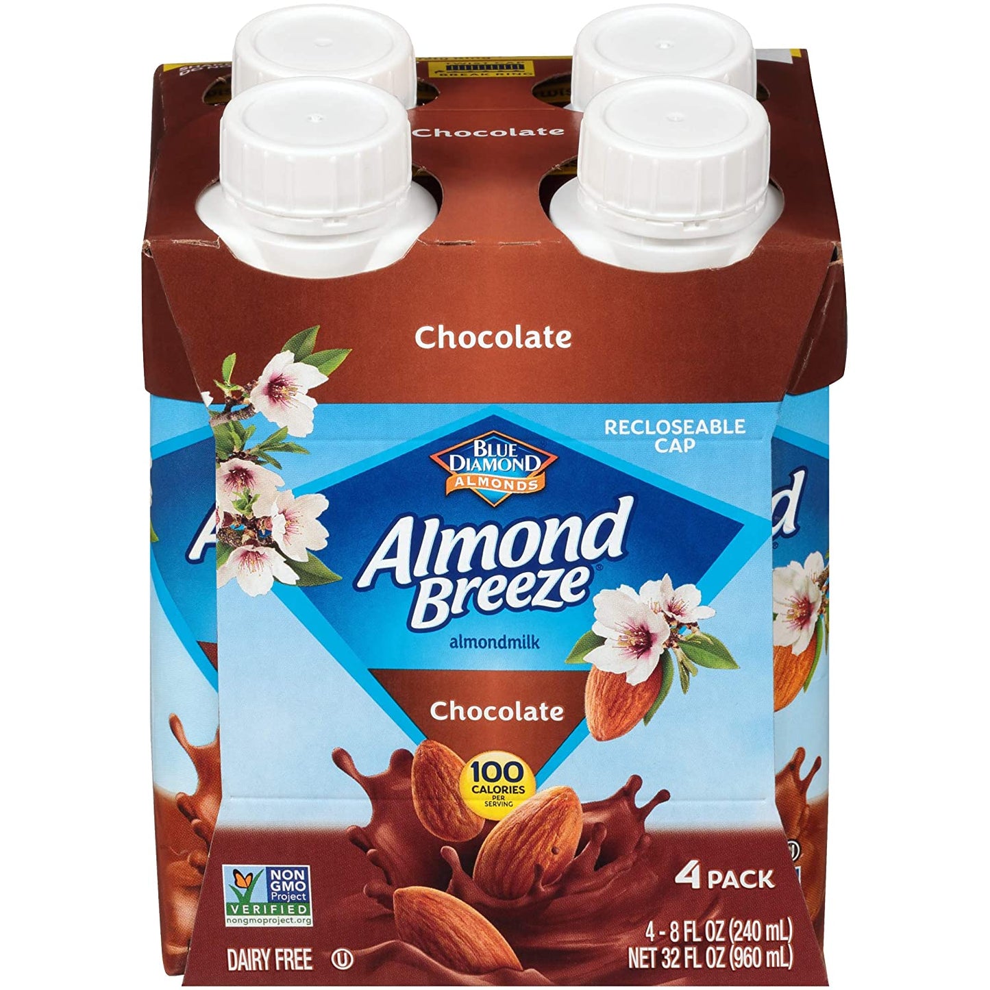 Almond Breeze Dairy Free Almondmilk, Chocolate Single Serve, 4 Count (Pack Of 6)