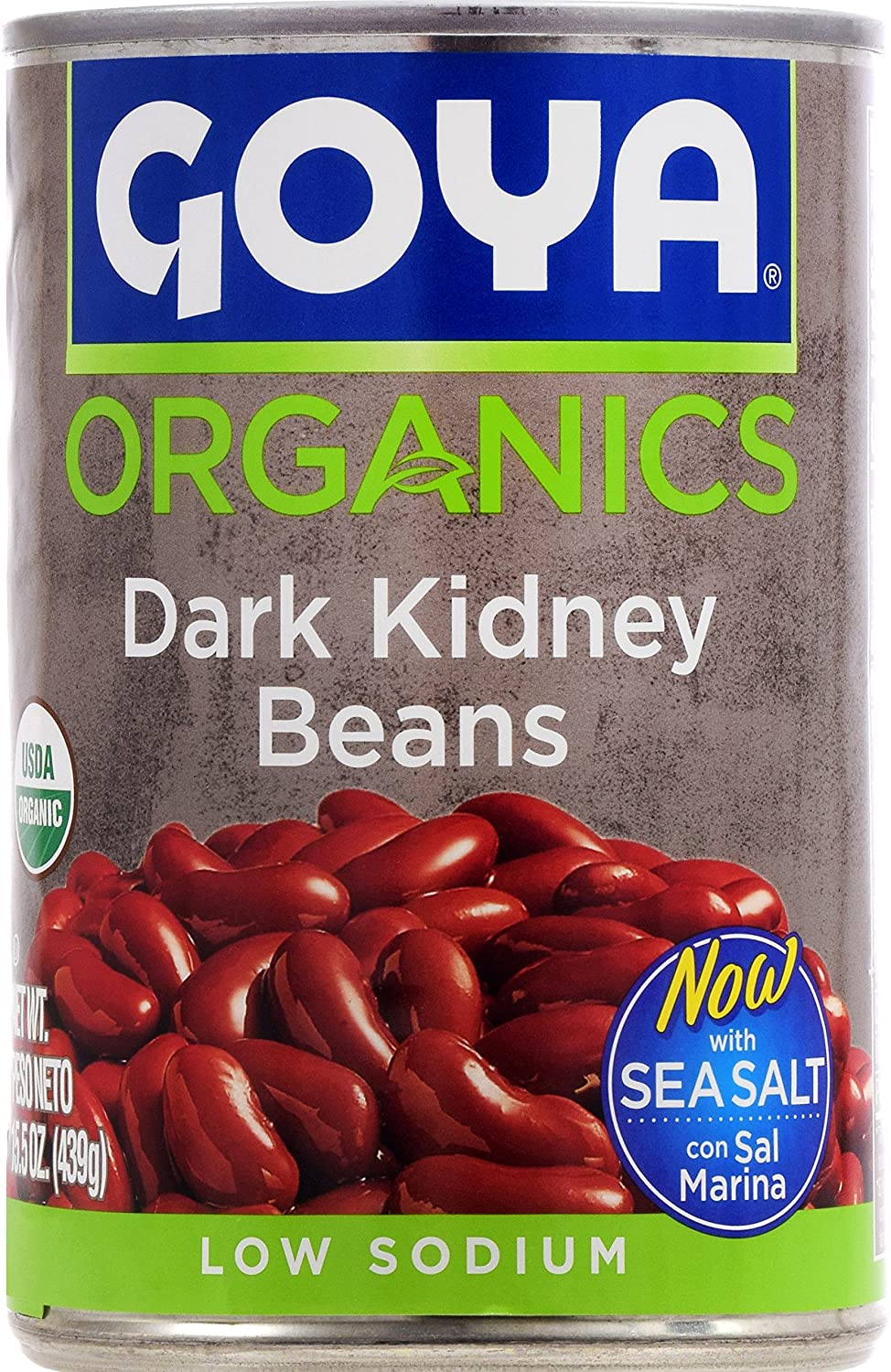 Goya Foods Organic Dark Red Kidney Beans, 15.5 Ounce (Pack of 24)