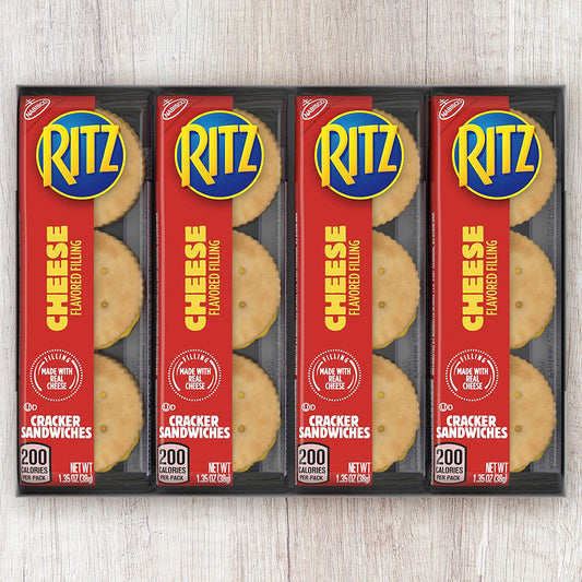 RITZ Cheese Sandwich Crackers, 48 Snack Packs (6 Boxes), 1.38 Ounce (Pack of 48)