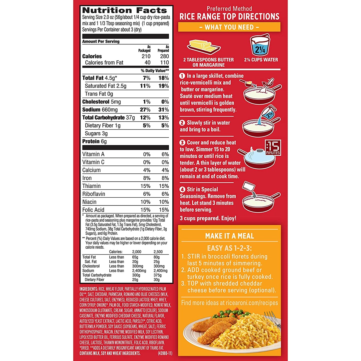 Quaker RICE-A-RONI CREAMY FOUR CHEESE-12 PACK, 6.4 Ounce (Pack of 12)