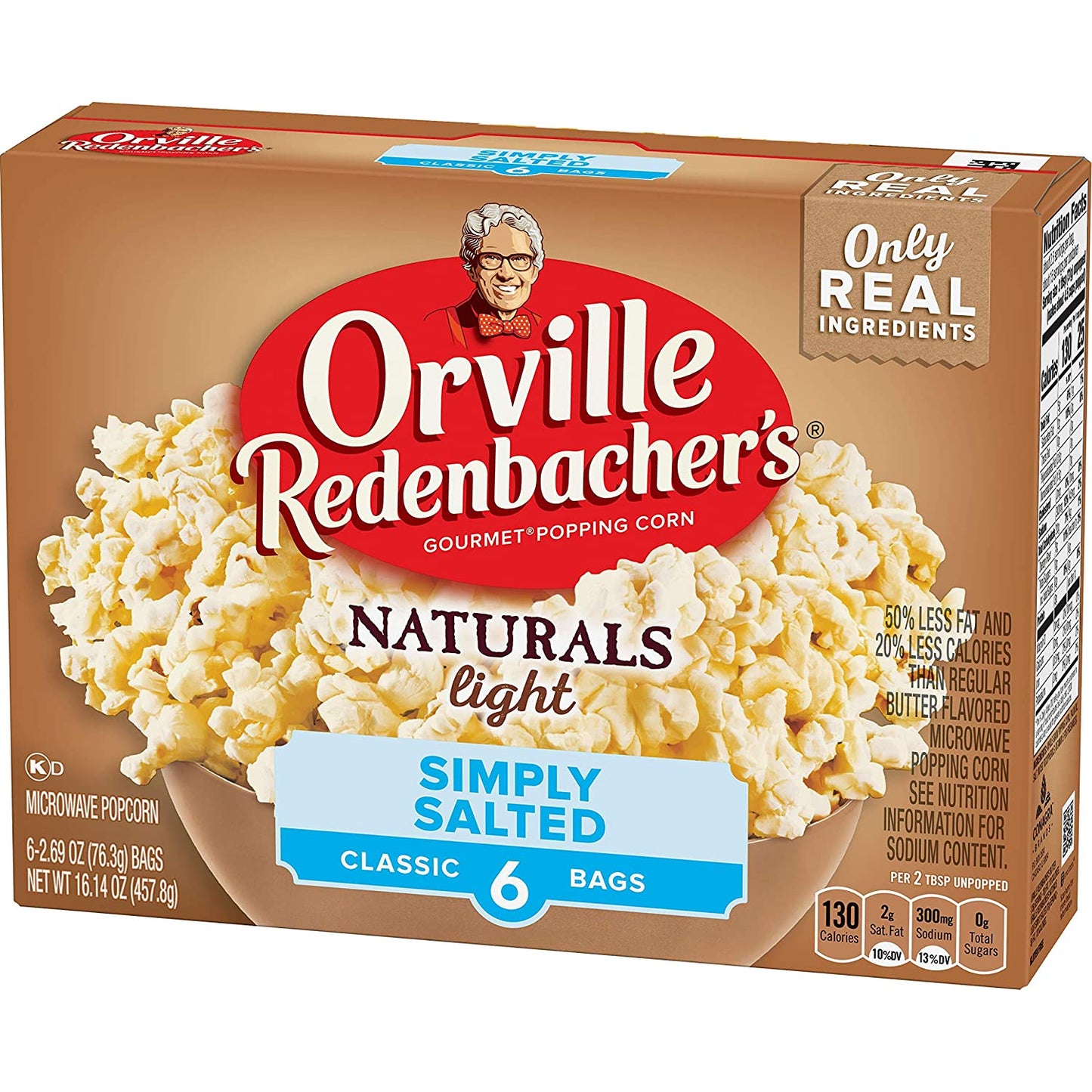 Orville Redenbacher's Salted Popcorn, 6 Count of 2.69 oz Each, 16.14 Ounce