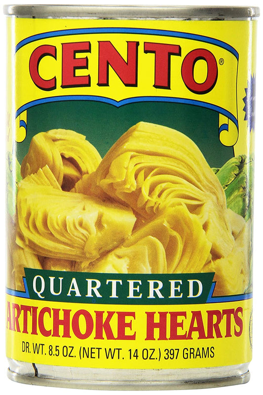 Cento Quartered Artichoke Hearts in Brine, 14-Ounce Cans (Pack of 12)