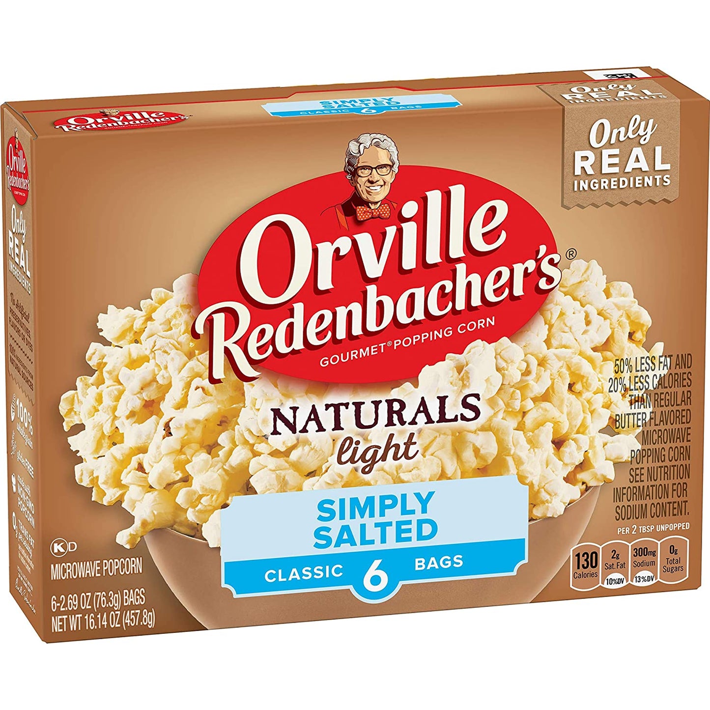 Orville Redenbacher's Salted Popcorn, 6 Count of 2.69 oz Each, 16.14 Ounce