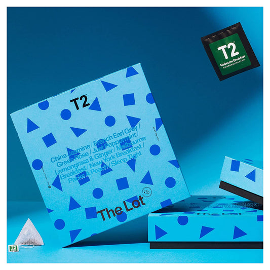 T2 Tea The Lot Gift Pack - 90 Individually Sealed Tea Bags of 9 Black/Green/Fruit & Herbal Teas, Tea Giftpack, 6.7 Oz