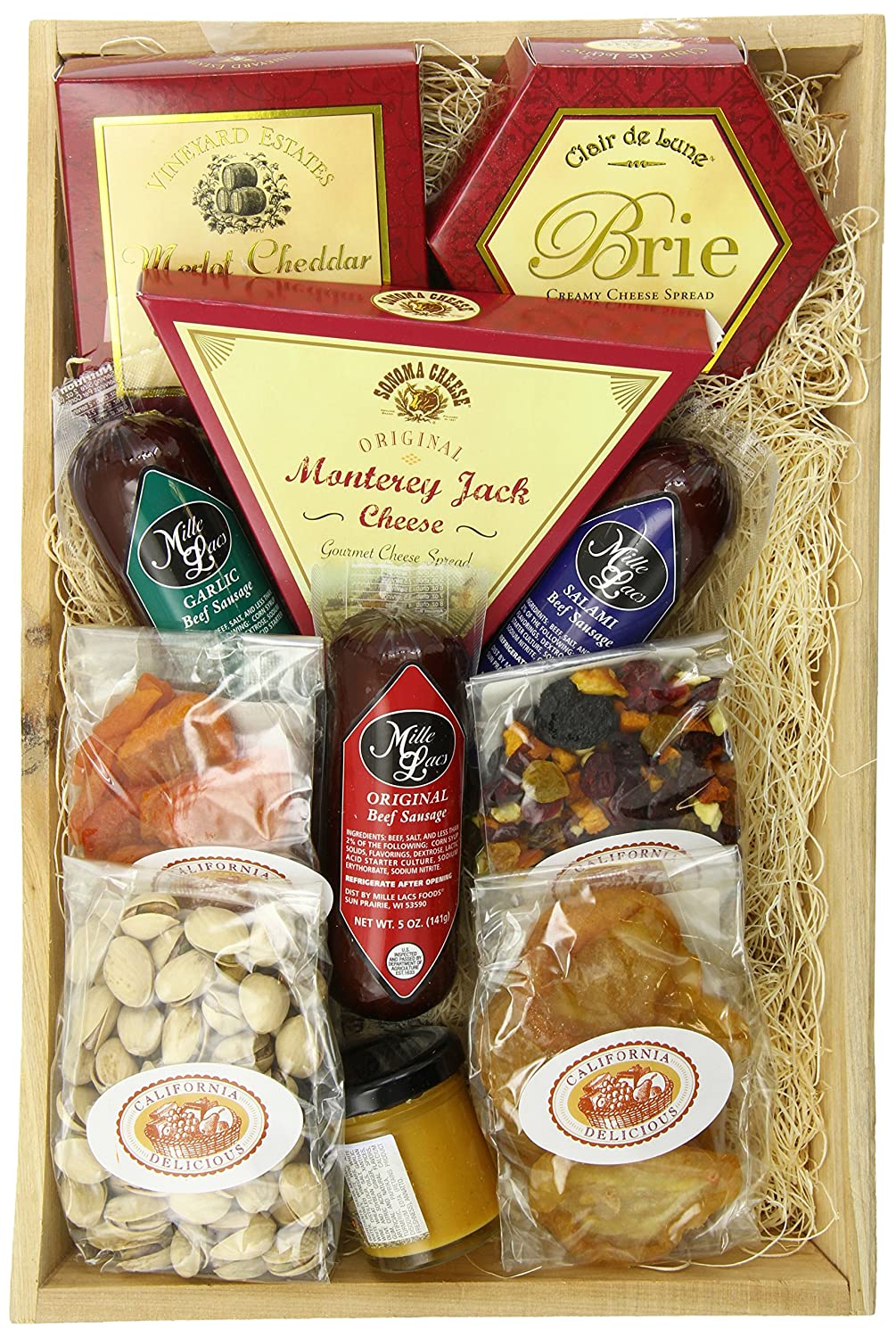 California Delicious Meat and Cheese Gift Crate Deluxe
