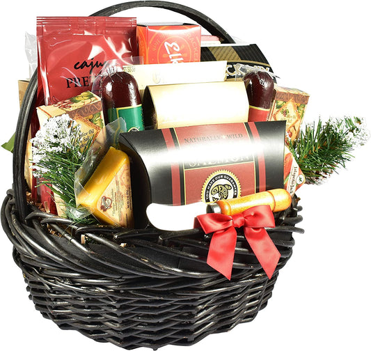 Gift Basket Village XL Cheese and Sausage Gift Basket With Wisconsin Sausages and Unique Cheeses - Makes A Great Father's Day Gift Basket For Dad