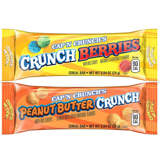 Quaker Cap'n Crunch Treat Bars, 2 Flavor Variety Pack, 0.84 Oz, 32 Count