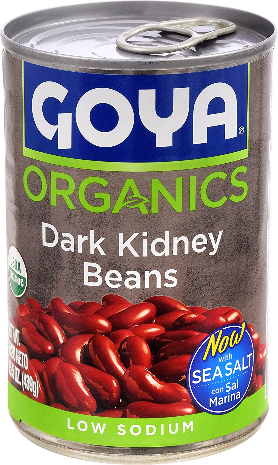 Goya Foods Organic Dark Red Kidney Beans, 15.5 Ounce (Pack of 24)