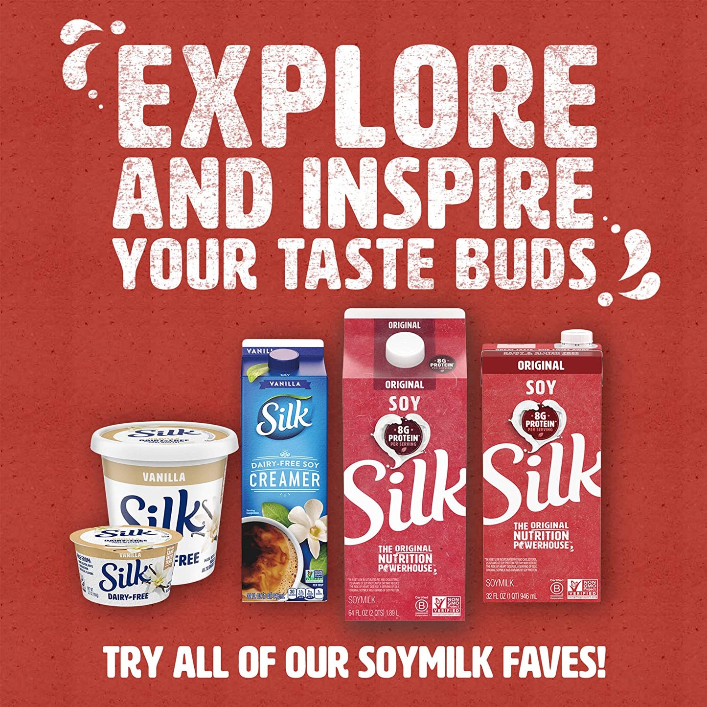 Silk Shelf-Stable Soy Milk, Original, Dairy-Free, Vegan, Non-GMO Project Verified, 1 Quart (Pack of 6)