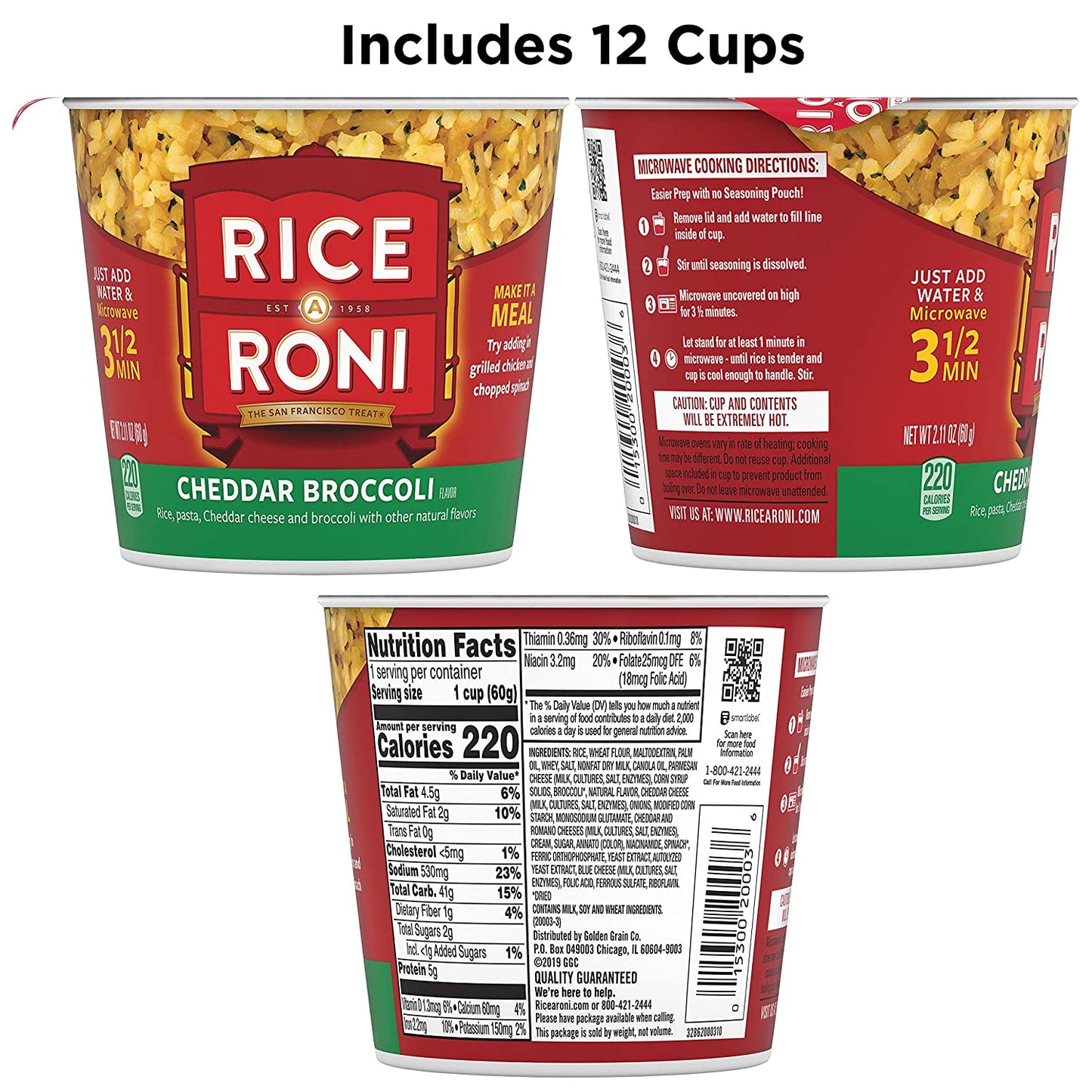 Rice a Roni Cups, Individual Cup 2.25 Ounce (Pack of 12)