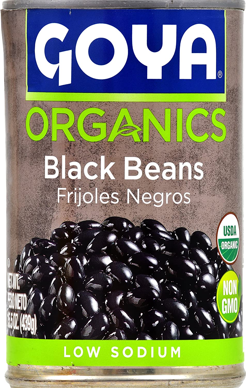 Goya Foods Organic Black Beans, 15.5 Ounce (Pack of 24)