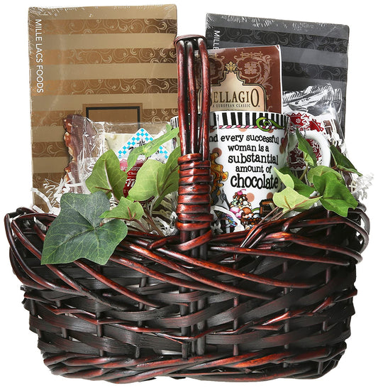 Gift Basket Village Extreme Chocolate Gift Basket For Her with Truffle Cookies, Deluxe Cocoa, Chocolate Peanuts, Almond Roca and More..., 8 Pound